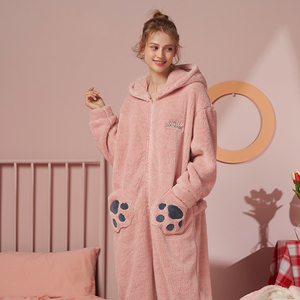 Winter Fashion Womens Cute <strong>Onesie</strong> Pajamas Hooded Casual <strong>Couple</strong> Sleepwear Coral Fleece <strong>Onesie</strong> - Product Image 1