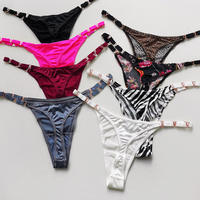 Tangas de punto sexys para mujer al por mayor, de talle alto, lisas, con logo en la cintura, transpirables, de nailon/algodón para adultos