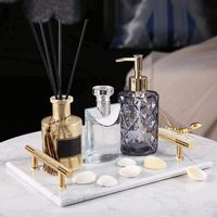 Plateau de Service Rond Décoratif Moderne en Marbre, avec Poignées en Métal, pour Table Basse, Mariage, Cuisine ou Bijoux