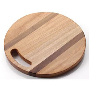 Planche à découper en bois prête à la vente, surface polie de forme ronde, planche à découper artisanale en bois massif pour la cuisine - Product Image 1