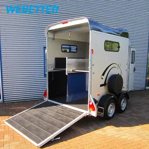 Webest – boîte de transport cheval en aluminium à chargement droit, remorque à flotteur pour 2 chevaux, nouveau design
