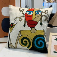 Factory Direct Großhandel Europäische Kissen bezüge Sofa Dekor Stickerei Lustige Kissen bezug Abdeckung 100% Baumwolle Picasso Kissen bezug