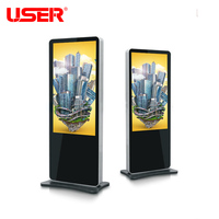 Kiosque publicitaire numérique LCD tactile sur pied, mince, pour intérieur, avec garantie de 2 ans et lecture vidéo
