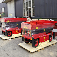 Plateforme élévatrice à ciseaux électrique stationnaire à hauteur moyenne, personnalisable, avec jambes pliantes, capacité 100 kg, longueurs 10m, 12m, 14m, 16m, 18m, pour travaux en hauteur - Vente en gros