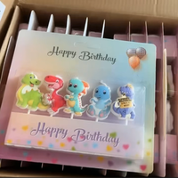 Bougies d'anniversaire en cire de paraffine colorées faites à la main en forme de dinosaures pour fêtes d'enfants, mariages et jours fériés – Non toxiques – Vente en gros