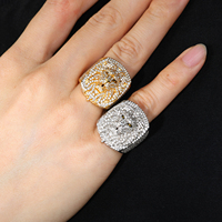 Bague Lion Style Punk Sertie de Diamants Moissanite VVS en Argent Sterling 925 Cadeau Homme Bijoux Hip Hop Personnalisés