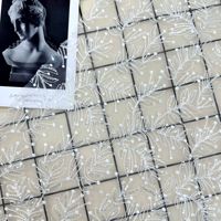 Tissu en maille brodé de style naturel avec paillettes, feuilles et branches, dentelle de tulle à sequins pour robe de mariée et robe de soirée