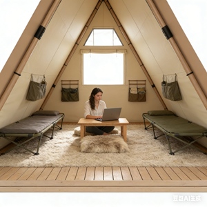 Tente de safari de luxe imperméable et robuste en toile avec salle de bain intégrée pour complexe hôtelier en plein air - Product Image 4