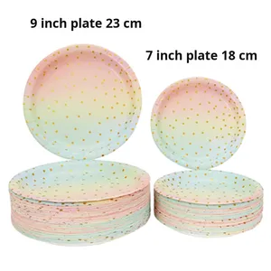 Juego de Vajilla Desechable Moderno y Colorido, Platos de Papel, Vasos, Cuchara, Tenedor, Cuchillo, Juego de Cubiertos para Fiestas y Bodas - Product Image 3