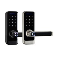Cerradura Inteligente Eléctrica de Madera para Puerta con Huella Digital, Seguridad, WiFi, App Tuya y Nube, para Hogar/Habitación, con Soporte de Exhibición Gratuito