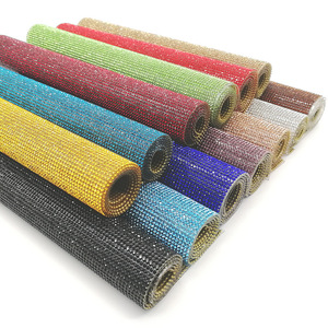 All'ingrosso 24*40cm colorato ferro-On strass Mesh fogli Flatback Hot-Fix materiale in vetro per <span class=keywords><strong>scarpe</strong></span> sacchetti di abbigliamento <span class=keywords><strong>motivi</strong></span> di nozze - Product Image 4