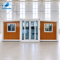 Maison conteneur modulaire préfabriquée extensible de 20 pieds pour usage extérieur, avec salle de bain, cuisine et 2 ou 3 chambres, vente en gros