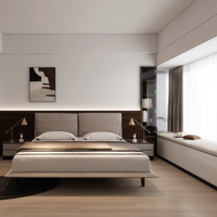Armoire de chambre moderne classique en bois écologique avec système de refroidissement, taille personnalisable et grand espace de rangement pour ensemble de chambre