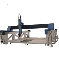 Centre d'usinage cnc routeur mousse 5 axes cnc pour grands moules 3d yacht grp
