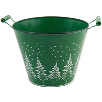 Seaux et pots en fer galvanisé pour l'extérieur, style rustique, pour plantes, fleurs, centres de table, rangement et décoration de Noël, de fêtes et de la maison