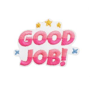 New Iron on Embroidery <b>pink</b> Series Positive Phase Letter Good Job Stay Positive Patch for Clothes Hat Decoration Gift - Product Image 5