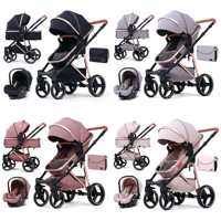 Poussette pliable pour nouveau-né 3 en 1, poussette de voyage, poussette de luxe pour bébé 3 en 1 avec siège auto