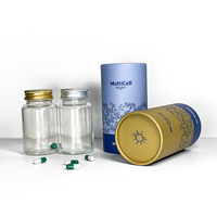 Conception personnalisée supplément capsule bouteille papier boîtes d'emballage pilules tubes en papier