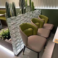 Blocs muraux ondulés compacts en mini-briques de verre décoratives modernes avec texture effet glace craquelée