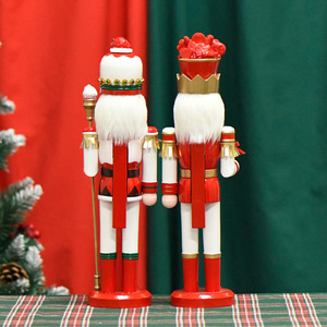 Décorations de Noël YUELIAN - Vente flash - Casse-noisettes en bois fait main de 38 cm - Ornements de Noël - Figurines pour cadeau du Nouvel An - Product Image 4