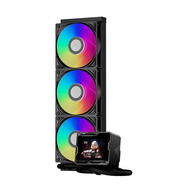 For GT360M ARGB Display Multi-Platform Black White CPU Water Liquid Cooling Radiator with Fluid Bearing for Computer Case