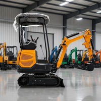 Mini-excavatrice 1,5 m³ à chenilles en caoutchouc compacte, certifiée CE EPA EURO 5, moteur Kubota, fabrication OEM chinoise, pour usage agricole et de construction, directement de l'usine