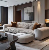 Ensemble de canapés de luxe moderne de style européen pour salon, en velours gris, avec fonction inclinable et pieds en métal, pour coin.