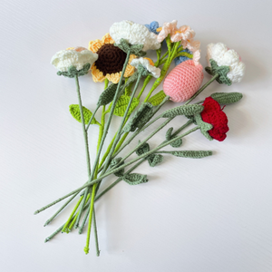 Тканые розы ручной работы Цветы букеты вязаные тюльпаны украшения на День Святого Валентина и День матери Искусственные цветы подарок - Product Image 3