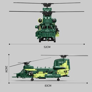 Compatible con el <span class=keywords><strong>Helicóptero</strong></span> de Transporte, Juguete Educativo de Bloques de Construcción para Niños, Modelo de Avión de Plástico, Regalo - Product Image 6