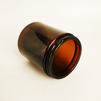 ODM Livraison rapide 250ml Bocal en verre de couleur ambre Pot en verre de stockage Bouteille en verre à large ouverture avec couvercle à vis en stock