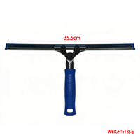 Squeegee pour fenêtre de 14 pouces, squeegee professionnel pour le nettoyage des fenêtres et des vitres, manche en plastique, squeegee pour douche