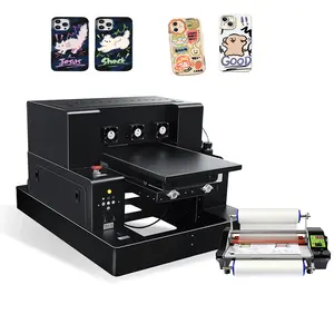 Venta caliente A3 Tamaño UV DTF Impresora LED UV Impresora plana Crystal Sticker UV DTF Impresora con película AB