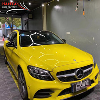 Autocollants en vinyle automobile de haute qualité, sans bulles d'air, brillants, jaunes, 1,52 x 18 m, papier pour envelopper les voitures
