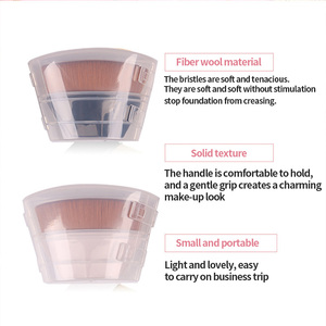 Black White Angled Blush Brush Private Label Cosmetic Makeup Tool Beauty Care Foundation Powder Brush - Product Image 4
