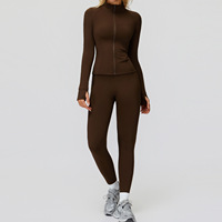 Vêtements de sport pour femmes Aoyema, automne-hiver, décontractés, polyvalents, respirants, coupe-vent, ensemble de course à pied, taille élastique, séchage rapide, ensembles de fitness