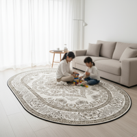 Tapis ovales de luxe faits main en laine/soie de haute qualité, les plus vendus en provenance d'usine chinoise, pour salon et chambre d'adolescent, à poils longs et épais