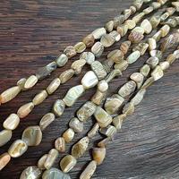 Perles irrégulières en coquille d'ormeau avec trous pour bijoux et rideaux Accessoires de décoration bricolage