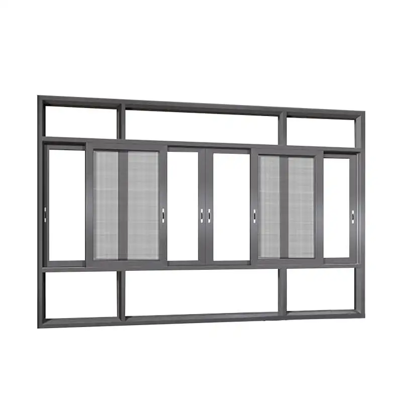 Ventana corredera impermeable de aluminio de los últimos diseños con persianas incorporadas Ventanas corredizas de vidrio templado de doble acristalamiento