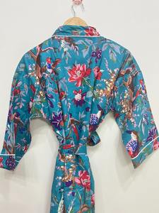 Kimono Largo de Algodón, Talla Única, Holgado y Cómodo para Cualquier Talla, Aproximadamente 50 Pulgadas, Proveedor de la India - Product Image 4