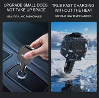 Chargeur de voiture rétractable 125W PD 3.0 QC3.0 SCP à charge rapide, adaptateur USB Type-C double port ignifuge 5V/3A pour téléphone portable