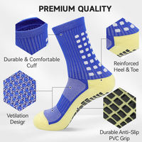 Vente en gros de haute qualité Logo Crew Spandex Logo personnalisé Équipe Antidérapant Grip Training Sports Football Soccer Chaussettes