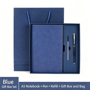 Custom Logo A5 <b>Soft</b> Leather Notebook Gift <b>Box</b>, Corporate Business Notebook Set for Company Promotional Gifts - Product Image 3
