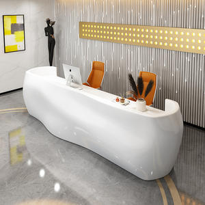 Comptoir de caisse en FRP sans joint Q043, design artisanal, comptoir de bar incurvé organique pour restaurant, salle de sport, bureau, hall d'accueil, centre de spa - Product Image 3