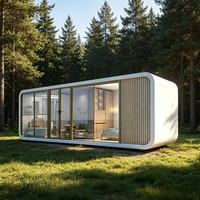 Module d'habitation en acier anticorrosion pour complexes aquatiques panoramiques et suites d'hébergement portables de luxe, modèle de 9 m