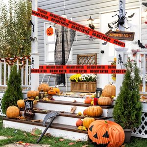 Chướng ngại vật băng 3 inch x 1000 feet khả năng hiển thị cao màu đỏ tươi đậm in đen xé kháng dính Giấy Phim - Product Image 6