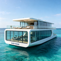 Maison flottante mobile, cabane flottante préfabriquée, espace de vie flottant pour le tourisme lacustre