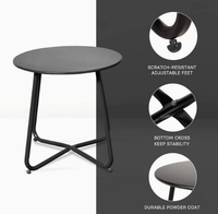 Table basse de jardin en fer de style européen créatif, petite table basse pour balcon, bistrot, table d'appoint extérieure
