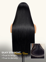 Perruque en cheveux humains vierges ultra-lisses, nœuds simples, dentelle frontale HD 13x5, haute densité, raie maximale, sans colle, pré-épilée, prête à porter