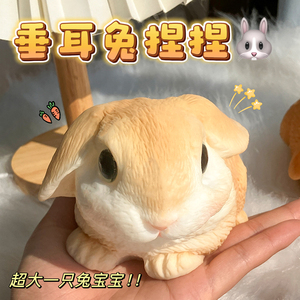 Animales de Peluche Originales Directo de Fábrica, Conejos Decorativos con Función Antiestrés, Lindas Muñecas de Vinilo para Regalo Hechas de TPR - Product Image 3