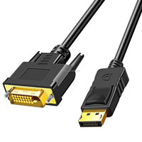Câble convertisseur professionnel DP DVI de 1,8 m avec gaine en PVC et blindage pour utilisation HDTV et informatique, adaptateur mâle DVI-D 24+1 broches